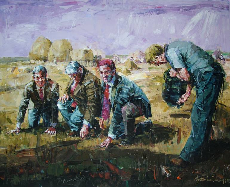 770x627 Saatchi Art The Gleaners, (After Millet) Painting By Martinho Dias - The Gleaners Painting