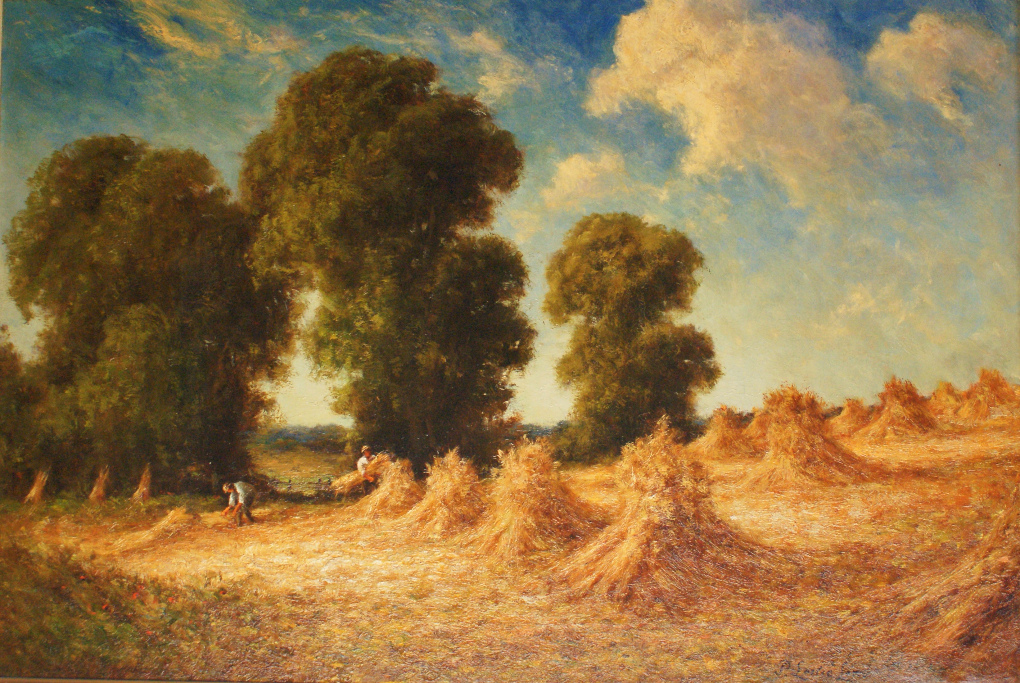 3286x2200 Large Original Oil Painting By British Artist Percy Leslie Lara - The Gleaning Painting
