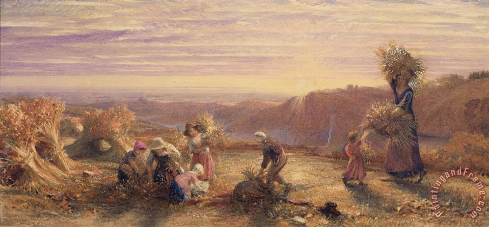 960x446 Samuel Palmer Sunset Over The Gleaning Fields Painting - The Gleaning Painting