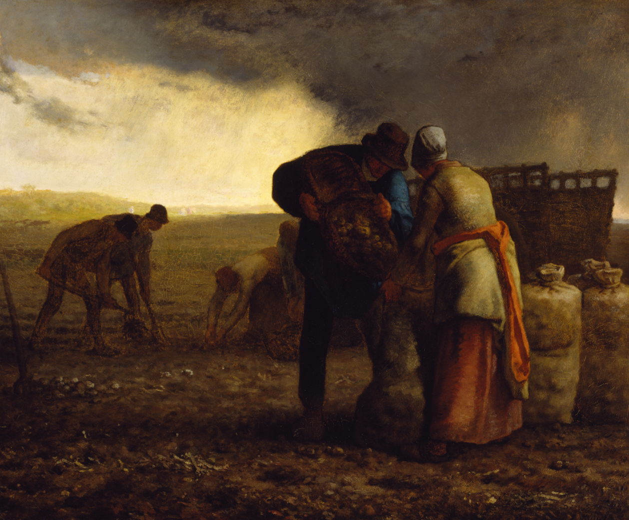 1259x1040 Different Fields Jules Breton And Jean Millet - The Gleaning Painting