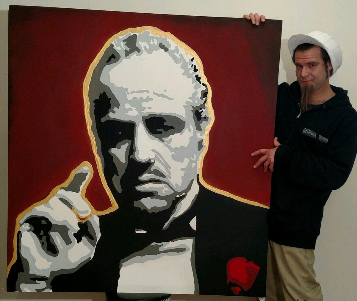 1200x1014 Wicked Big Art On Twitter Marlon Brando - The Godfather Painting