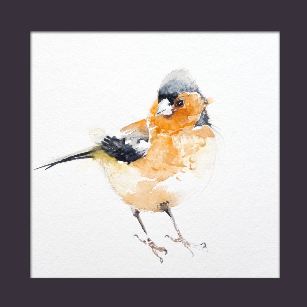 1024x1024 Jen Buckley Print Of Original Goldfinch Watercolour 6 X 6 Inch - The Goldfinch Painting Print
