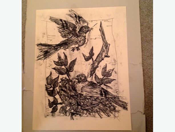 614x461 Rare 1948 Penguin Print, No. 4 The Goldfinch By Pablo Picasso Oak - The Goldfinch Painting Print
