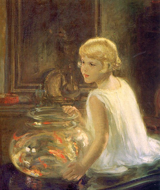 556x658 Rosemary And The Goldfish, 1930 - The Goldfish Painting
