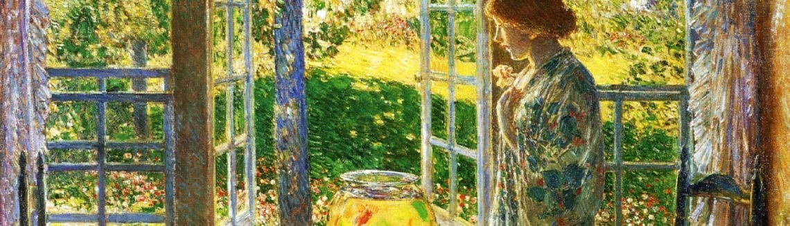 1140x326 Frederick Childe Hassam - The Goldfish Window Painting