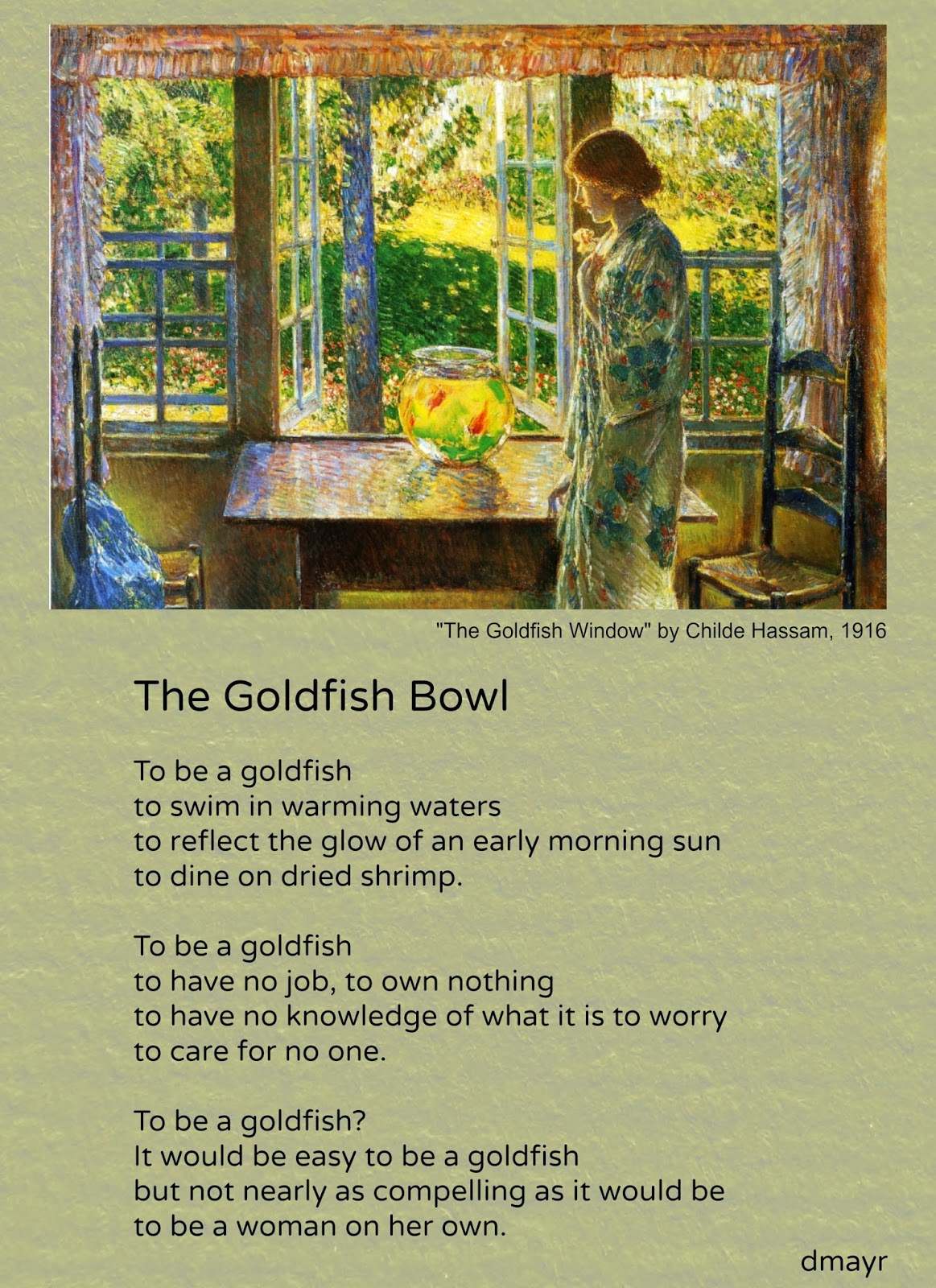 1163x1600 Random Noodling Ekphrastic Monday Poem - The Goldfish Window Painting