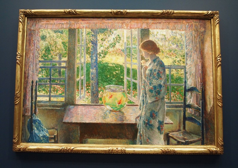 806x570 Childe Hassam The Goldfish Window, 1916 Manchester, Nh - The Goldfish Window Painting