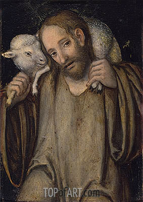 283x400 The Good Shepherd Lucas Cranach Painting Reproduction 14101 - The Good Shepherd Painting