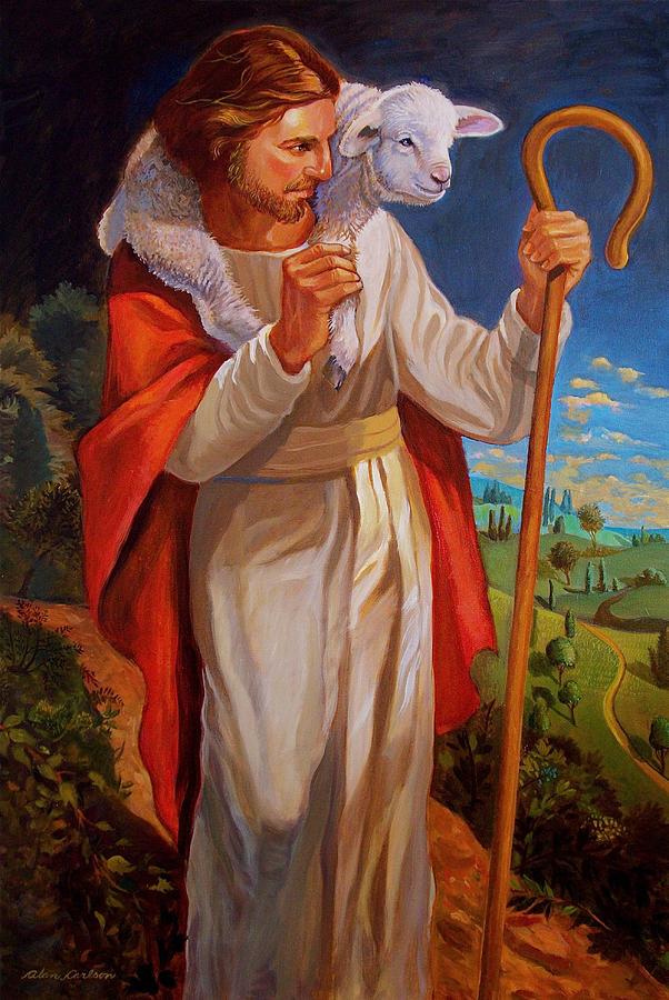 602x900 The Good Shepherd Painting By Alan Carlson - The Good Shepherd Painting