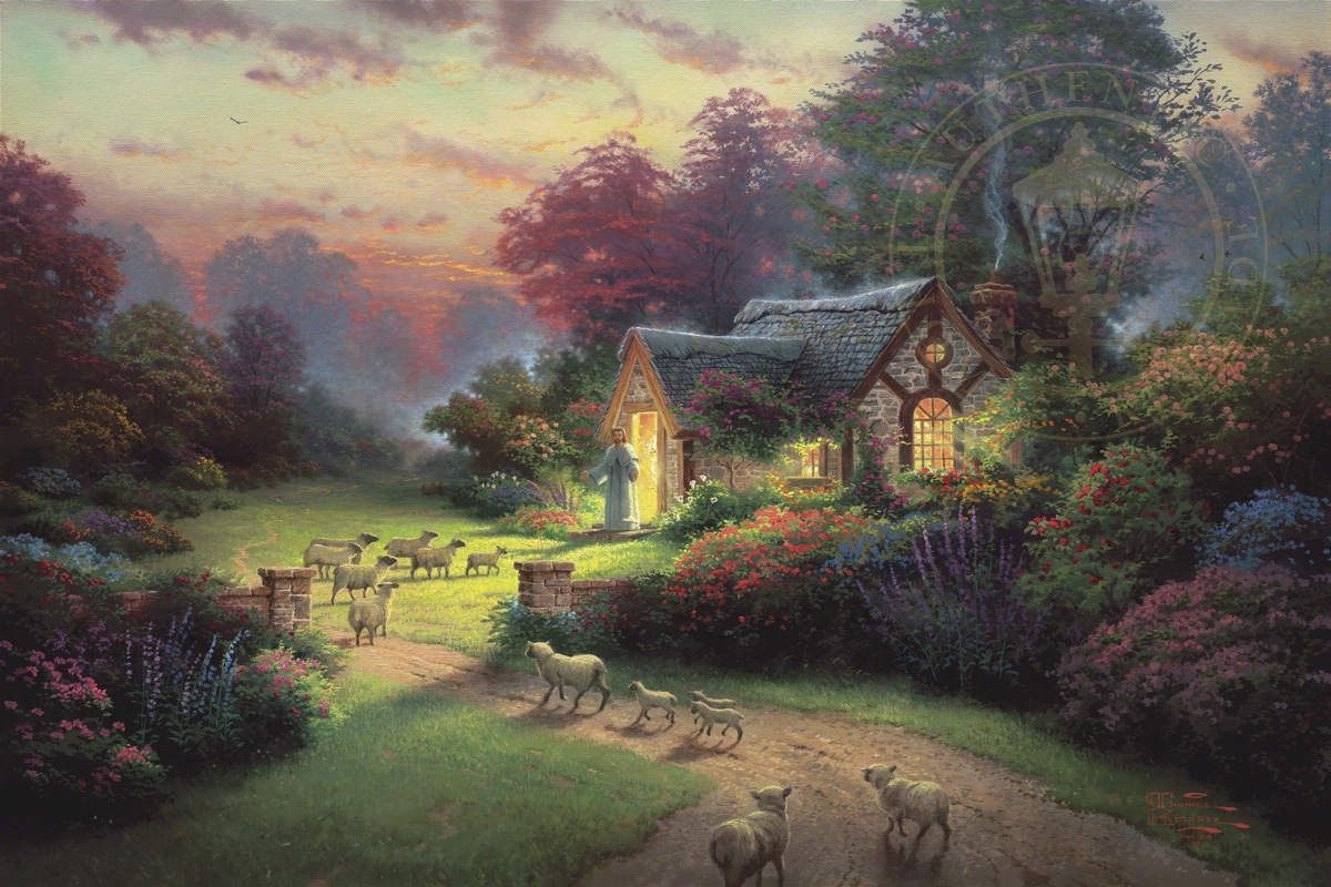 1200x800 Good Shepherd's Cottage, The Limited Edition Art The Thomas - The Good Shepherd Painting