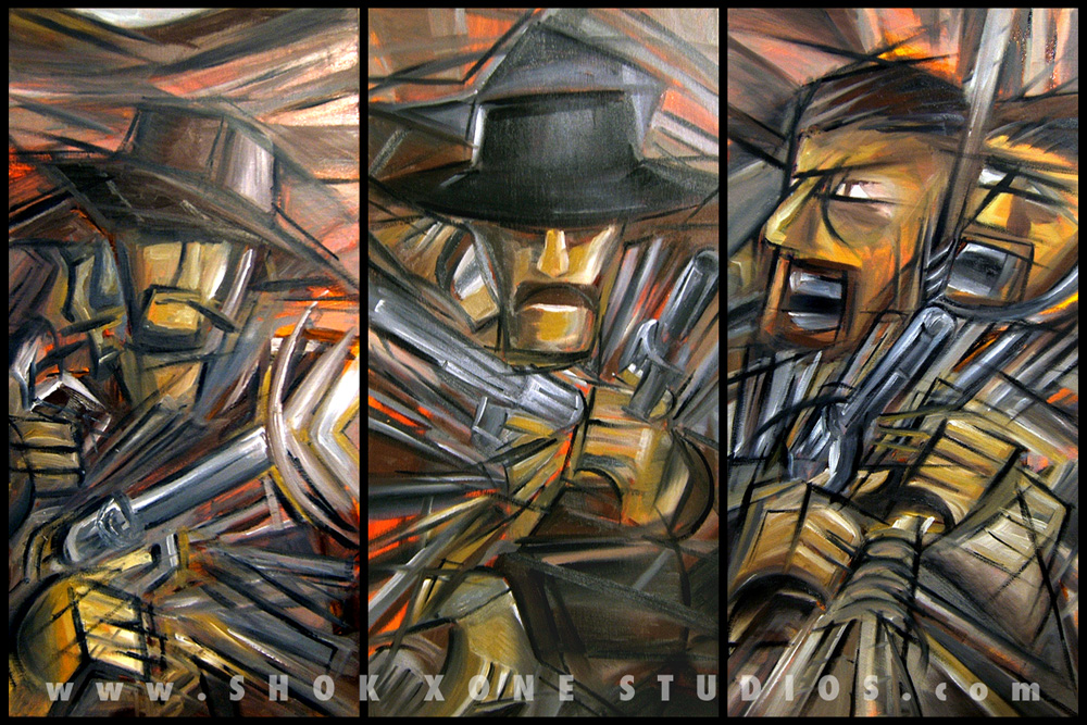 1000x667 Shok Xone Studios Academic Work - The Good The Bad And The Ugly Painting