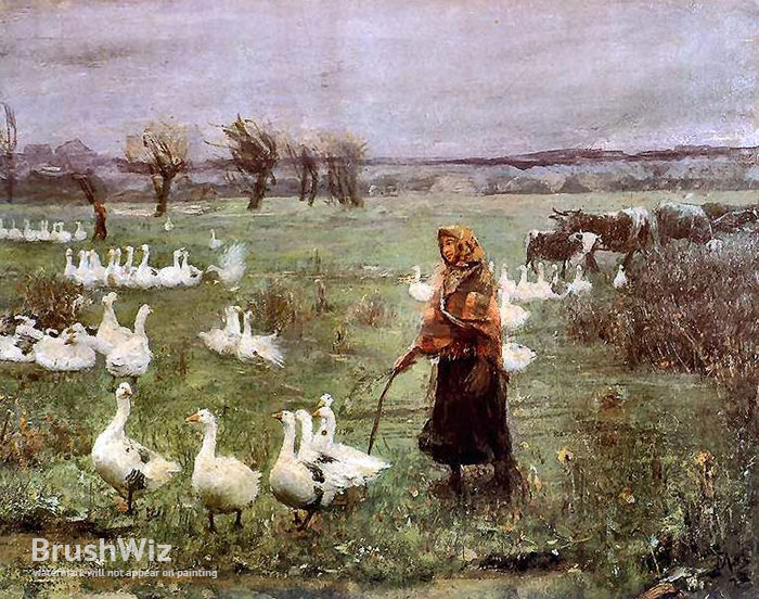 700x552 The Goose Girl By Teodor Axentowicz - The Goose Girl Painting
