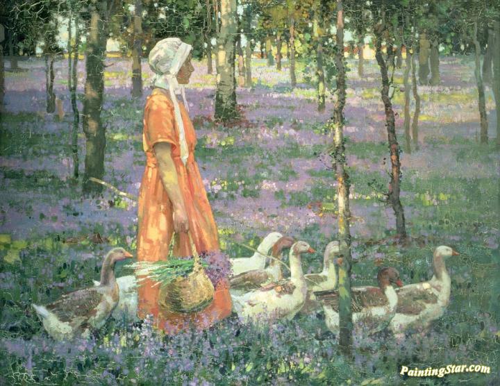 720x556 The Goosegirl Artwork By Stanley Royle Oil Painting Amp Art Prints - The Goose Girl Painting