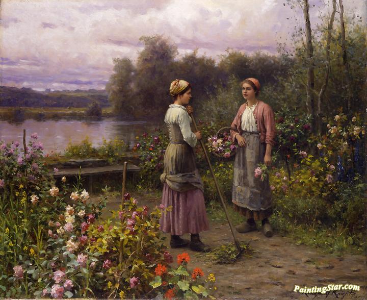 720x588 The Gossips Artwork By Daniel Ridgway Knight Oil Painting Amp Art - The Gossips Painting