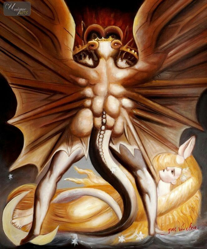 664x800 The Great Red Dragon Paintings Are A Series Of Watercolour - The Great Red Dragon Painting