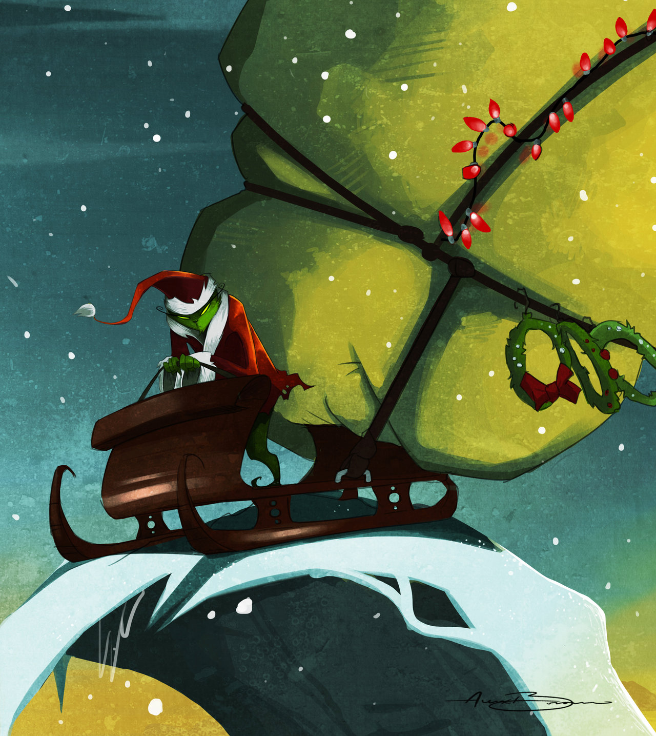 1280x1435 The Grinch By Rhythmax - The Grinch Painting