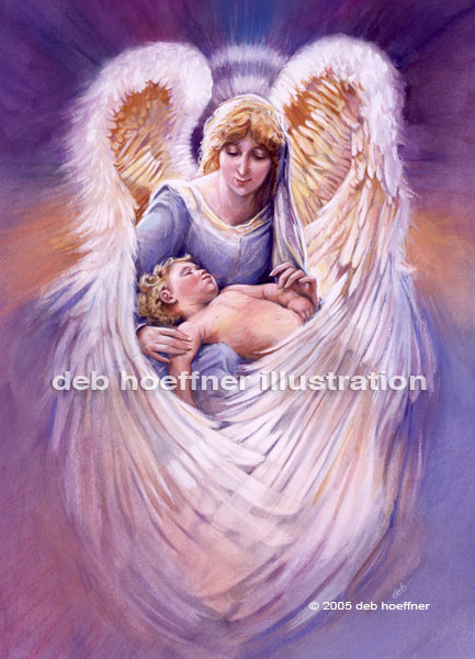 433x600 Guardiangel Painting, A Contemporary Religious Image - The Guardian Angel Painting