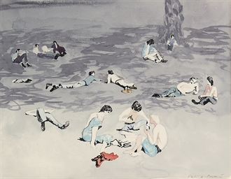 330x256 Patrick Procktor, R.a. (1936 2003) The Guardian Readers, Study - The Guardian Painting