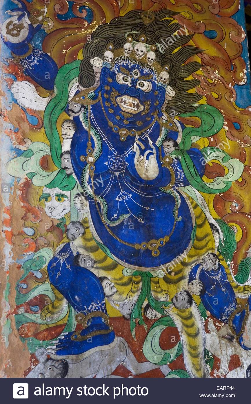 866x1390 A Tibetan Painting Of Virudhaka, The Guardian King Of The South - The Guardian Painting