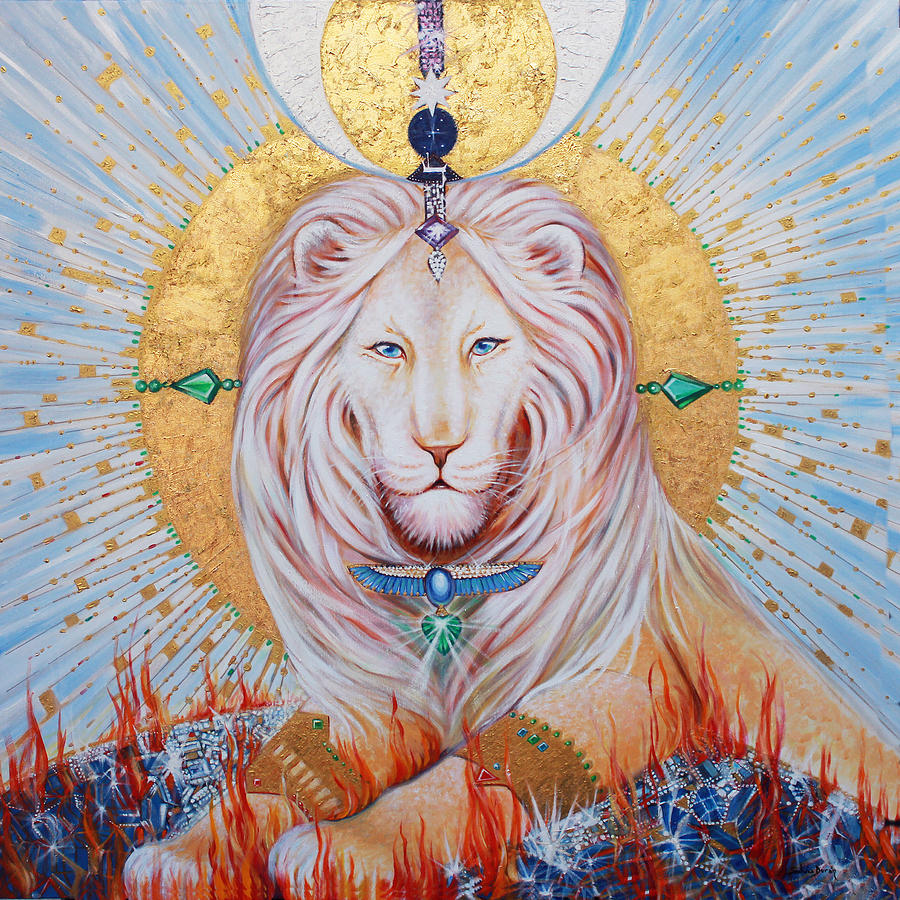 900x900 The Guardian Of Wisdom Painting By Silvia Duran - The Guardian Painting