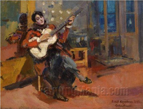 570x434 The Guitar Player - The Guitar Player Painting