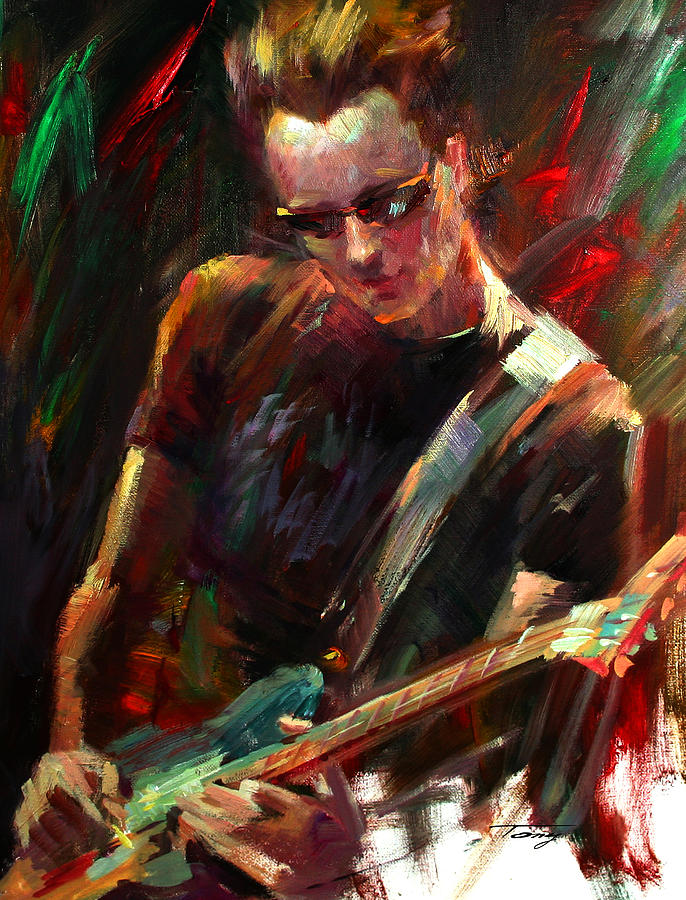 686x900 Guitar Player Painting By Tony Song - The Guitar Player Painting