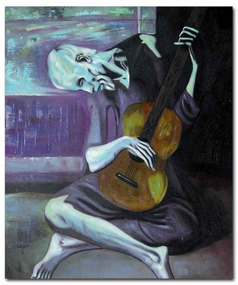 483x578 The Old Guitarist - The Guitarist Painting
