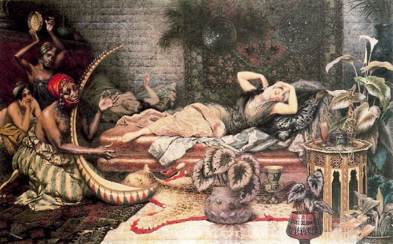 800x498 In The Harem Painting Giuseppe Aureli Oil Paintings - The Harem Painting