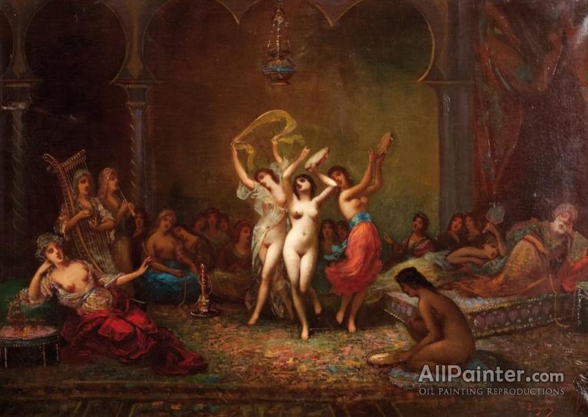 854x605 Borgella The Harem Oil Painting Reproductions For Sale - The Harem Painting