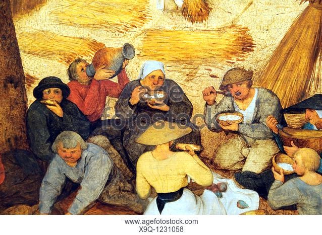 638x467 The Harvesters' (1565) Painting By Pieter Bruegel The Elder - The Harvesters Painting
