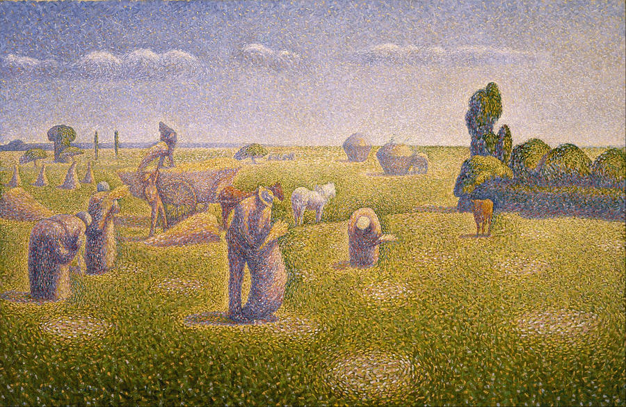 900x585 The Harvesters Painting By Charles Angrand - The Harvesters Painting