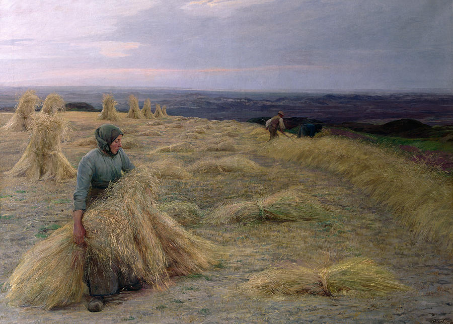 900x644 The Harvesters Svinklov Viildemosen Jutland Painting By Knud Larsen - The Harvesters Painting