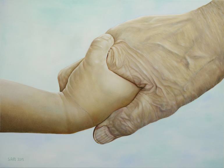 770x576 Saatchi Art Helping Hands Painting By Simone Van Der Meeren - The Helping Hand Painting