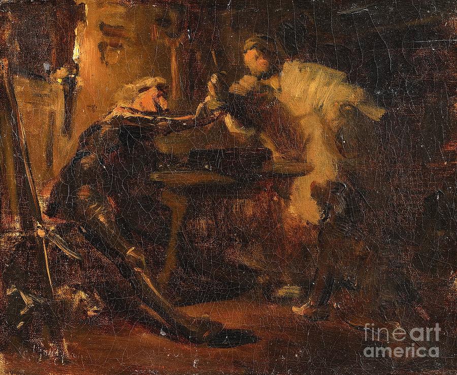 900x738 Richard Lionheart And The Hermit Painting By Celestial Images - The Hermit Painting