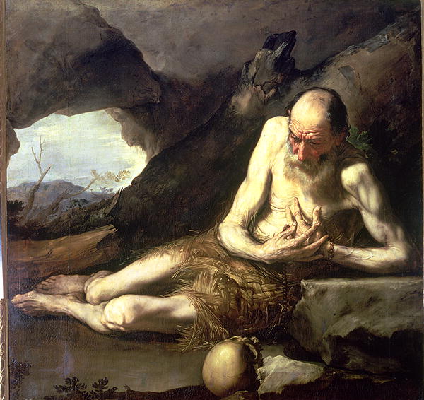 600x566 St Paul The Hermit Painting Jusepe De Ribera Oil Paintings - The Hermit Painting