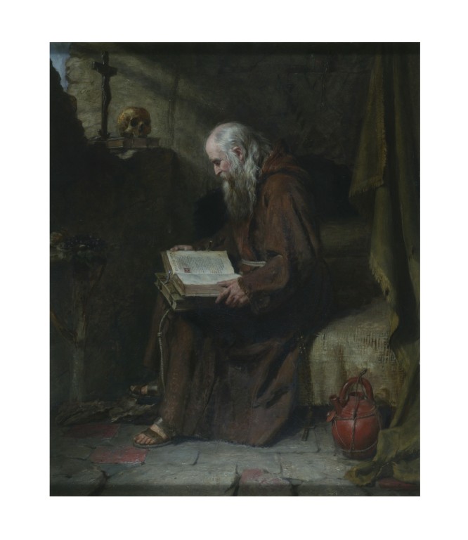 666x768 The Hermit Landseer, Charles Vampa Search The Collections - The Hermit Painting