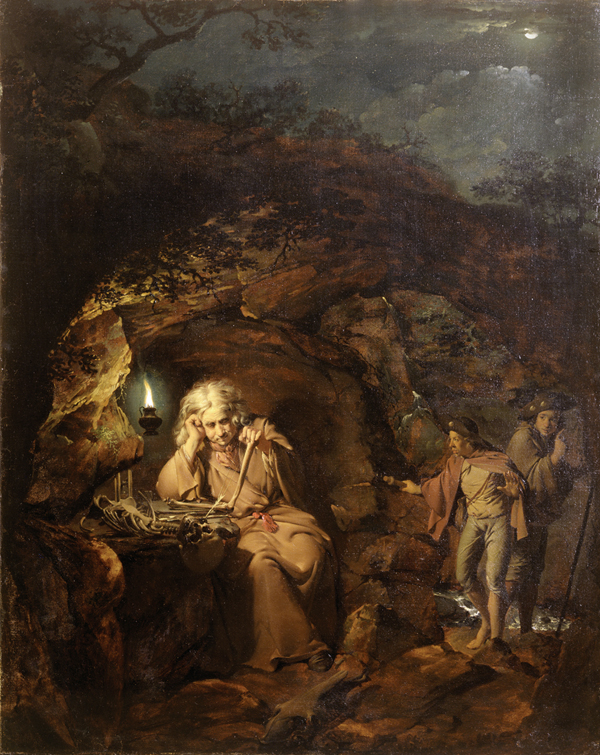 600x755 The Works Of Joseph Wright Of Derby - The Hermit Painting