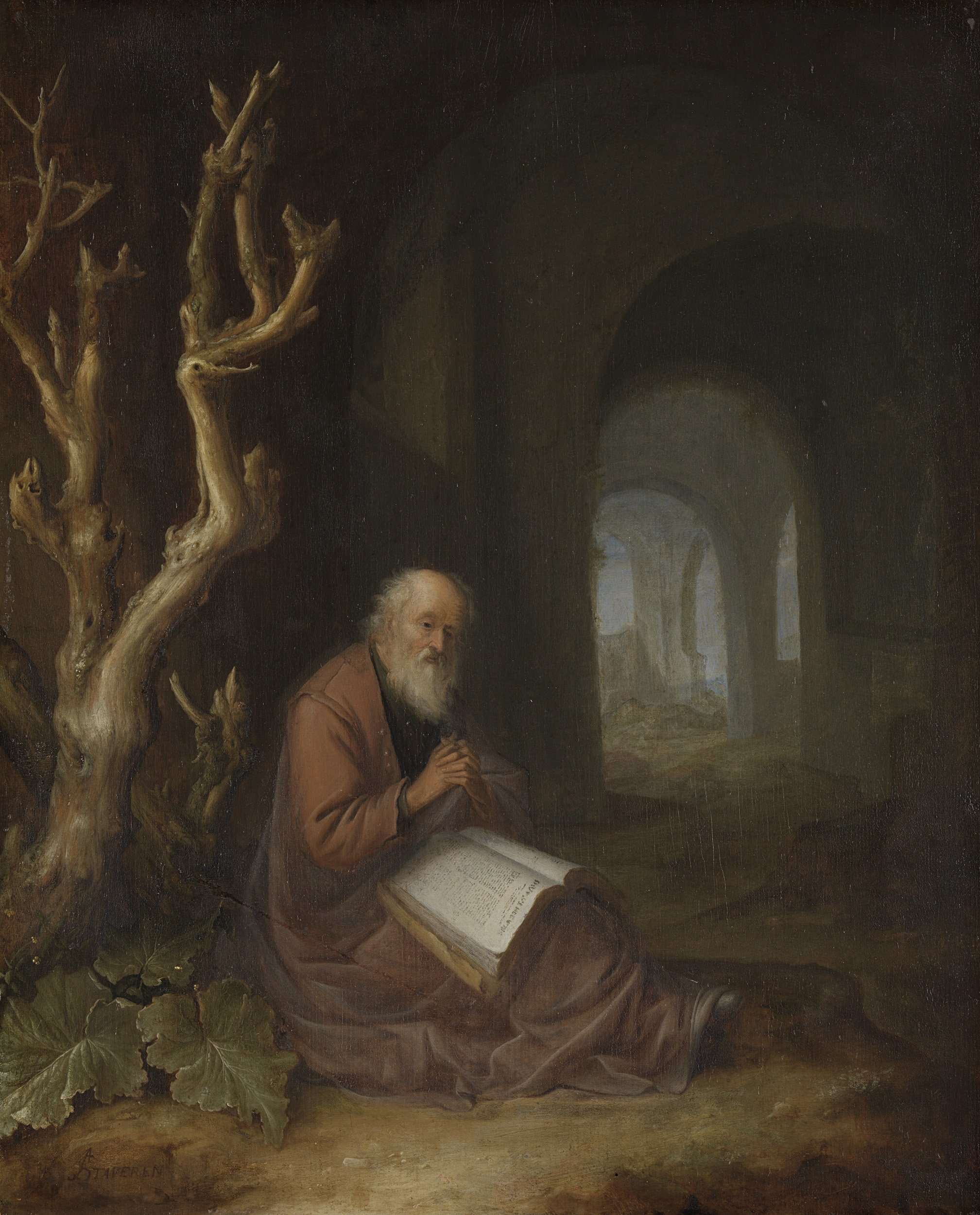 2017x2500 A Hermit Praying In A Ruin. 1650 - The Hermit Painting