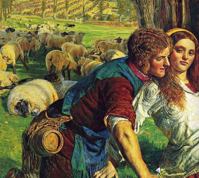 400x358 British Paintings William Holman Hunt - The Hireling Shepherd Painting