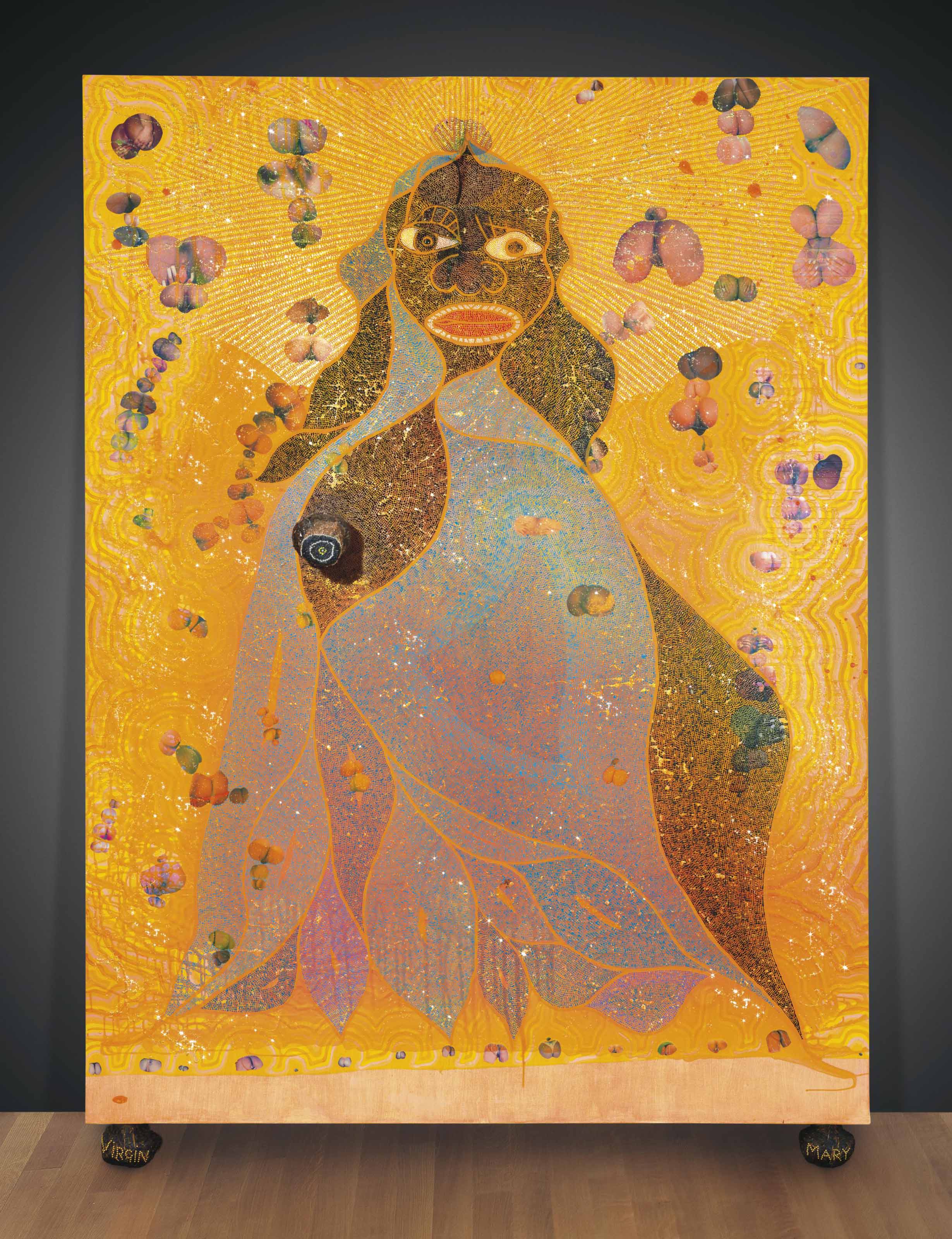 2459x3200 Chris Ofili (B. 1968) The Holy Virgin Mary 1990s, Paintings - The Holy Virgin Mary Painting