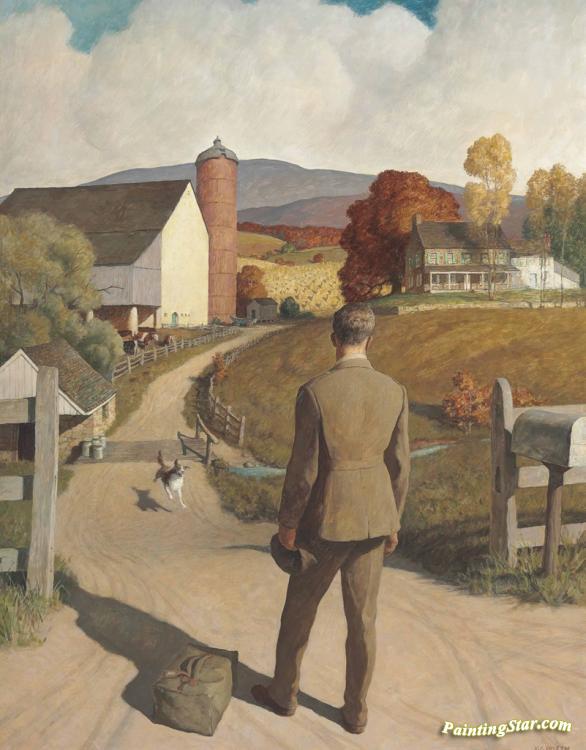 586x750 The Homecoming Artwork By Newell Convers (N.c.) Wyeth Oil Painting - The Homecoming Painting
