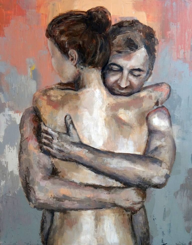770x983 Saatchi Art The Hug Painting By Nadia Rapti - The Hug Painting