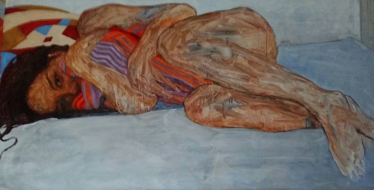 770x392 Saatchi Art The Hug Painting By Amoako Boafo - The Hug Painting