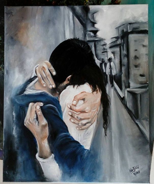 605x720 The Hug - The Hug Painting