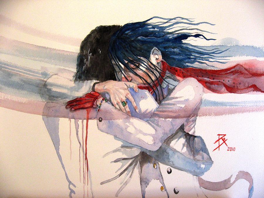 900x675 The Hug Painting By Ray Agius - The Hug Painting