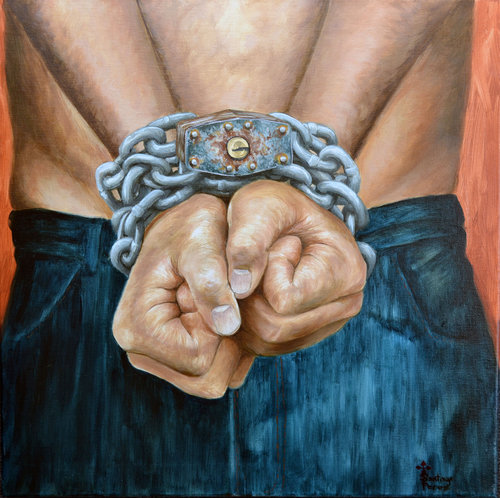 500x498 Featured Artist Santiago Perez Artsy Shark - The Human Condition Painting