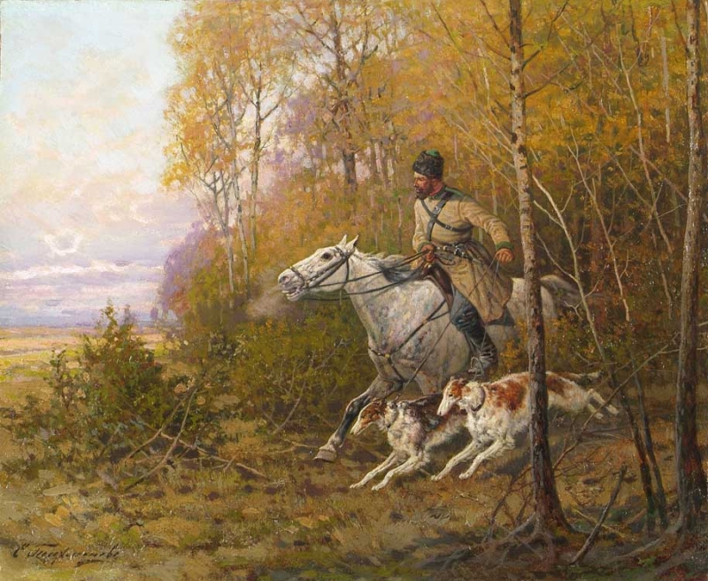 800x656 The Hunt Painting Yevgeny Tikhmenev Oil Paintings - The Hunt Painting