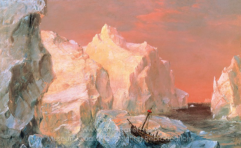 820x505 Reproduction Painting Frederic Edwin Church Icebergs And Wreck - The Icebergs Painting