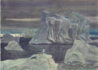 375x271 Saatchi Art Ship In The Icebergs (The Arctic Ocean) Painting By - The Icebergs Painting