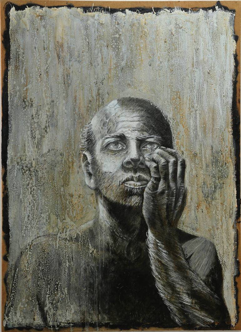 770x1060 Saatchi Art Village Idiot Painting By Ali Zulfikar Dogan - The Idiot Painting